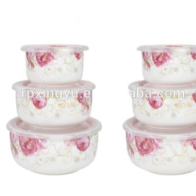 3 pcs bone china microwave safe fresh ceramic bowl set