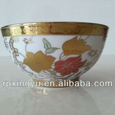 golden fine porcelain soup bowl ceramic bowl in gift box