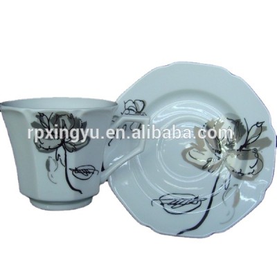 Porcelain coffee/ tea cup and saucer, coffee / tea cup with saucer wholesale